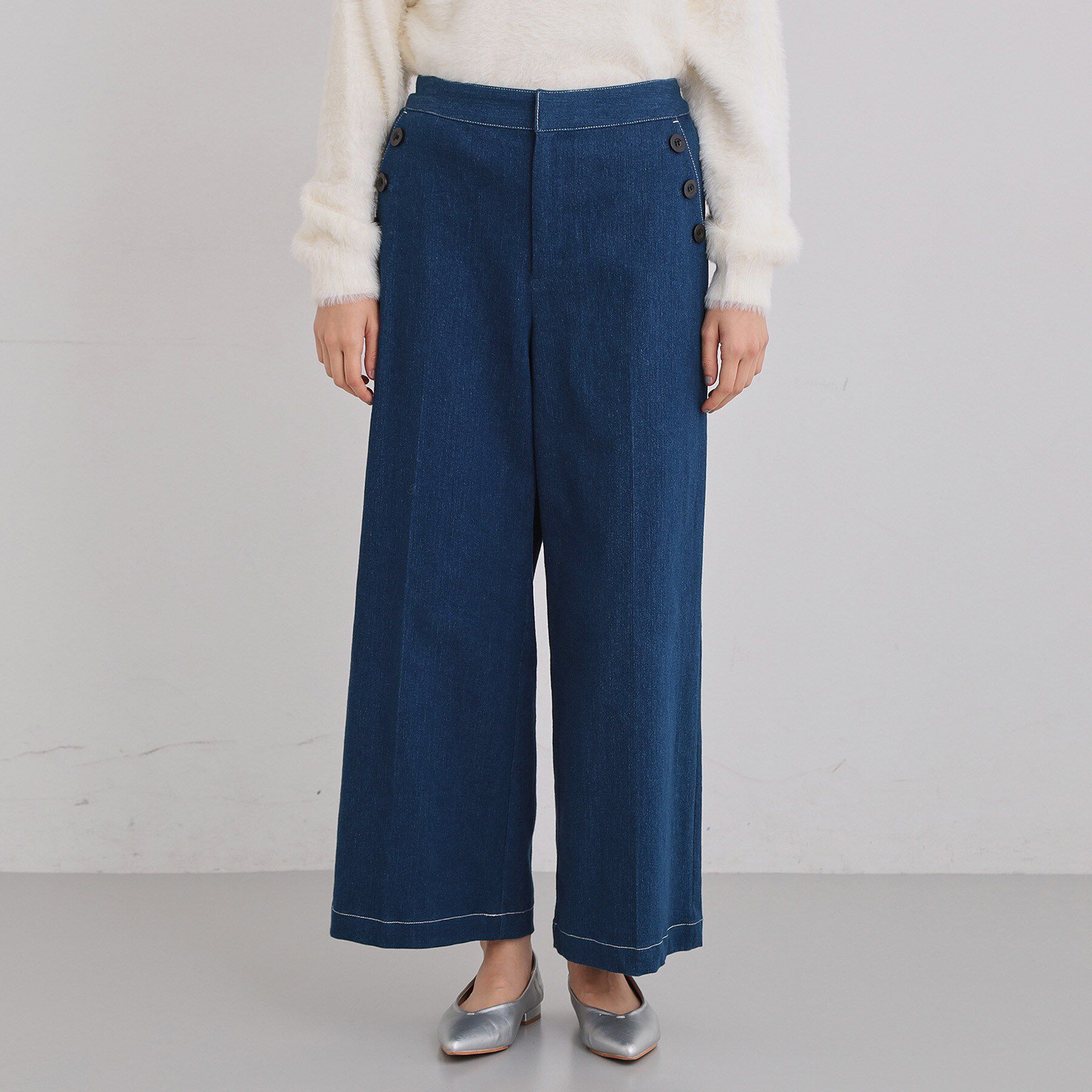 THE SHOP TK「【美脚/オ―ルシーズン】デニムマリンパンツ/洗濯機OK」|デニム|