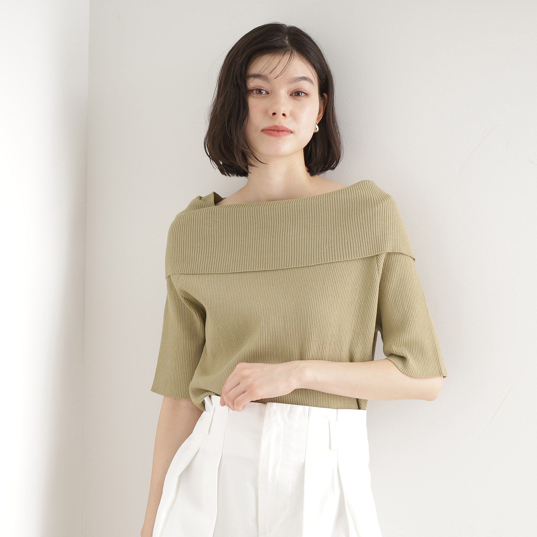 THE SHOP TK「オフショルダーニット【洗濯機OK】」|ニット・セーター|