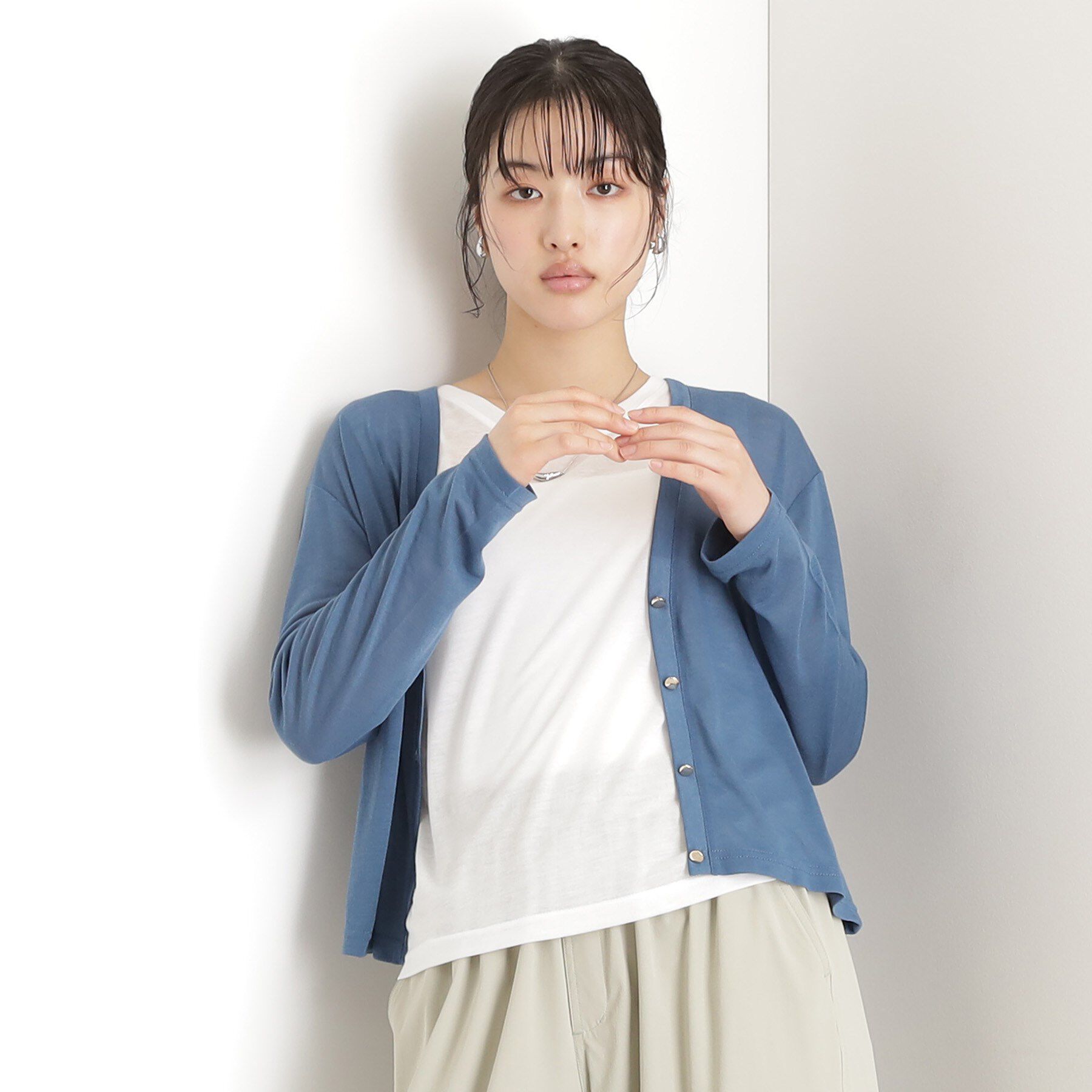 THE SHOP TK「シアーカーデ＆タンクトップ【セットアイテム/洗える】」|カーディガン|ブルー(093)