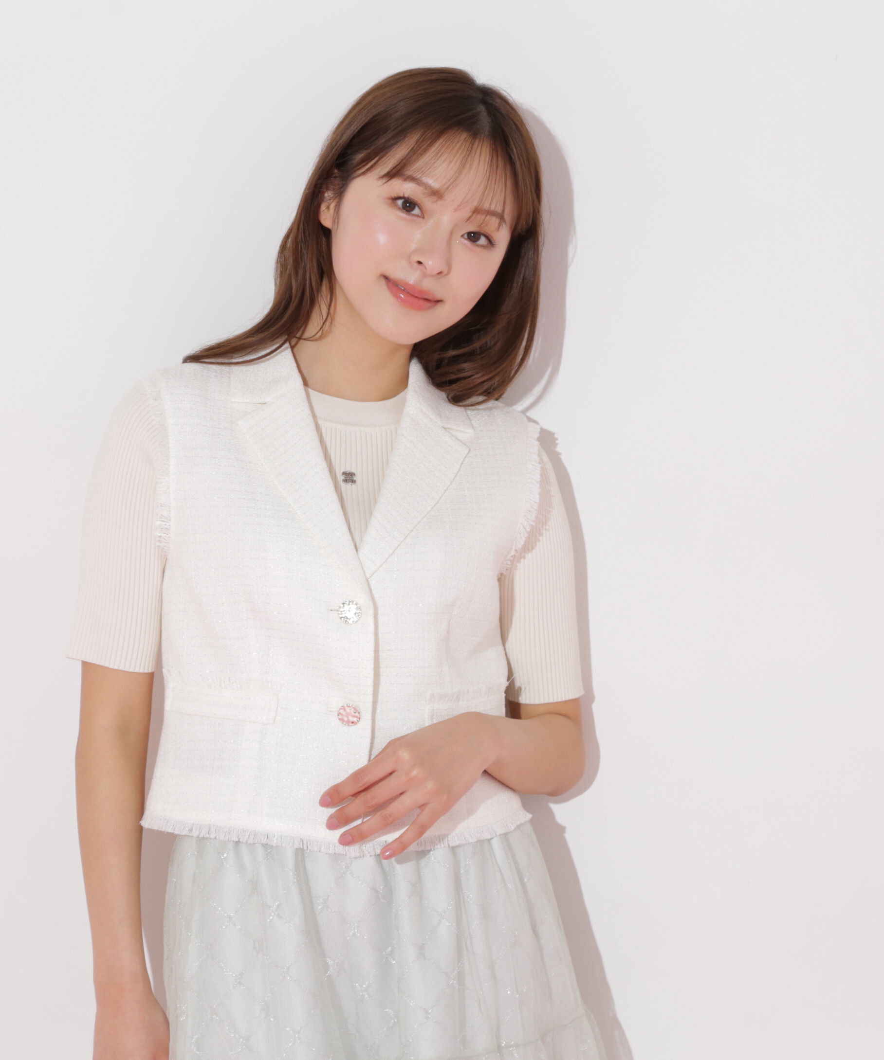  「ショート丈テーラードジレ」|その他|