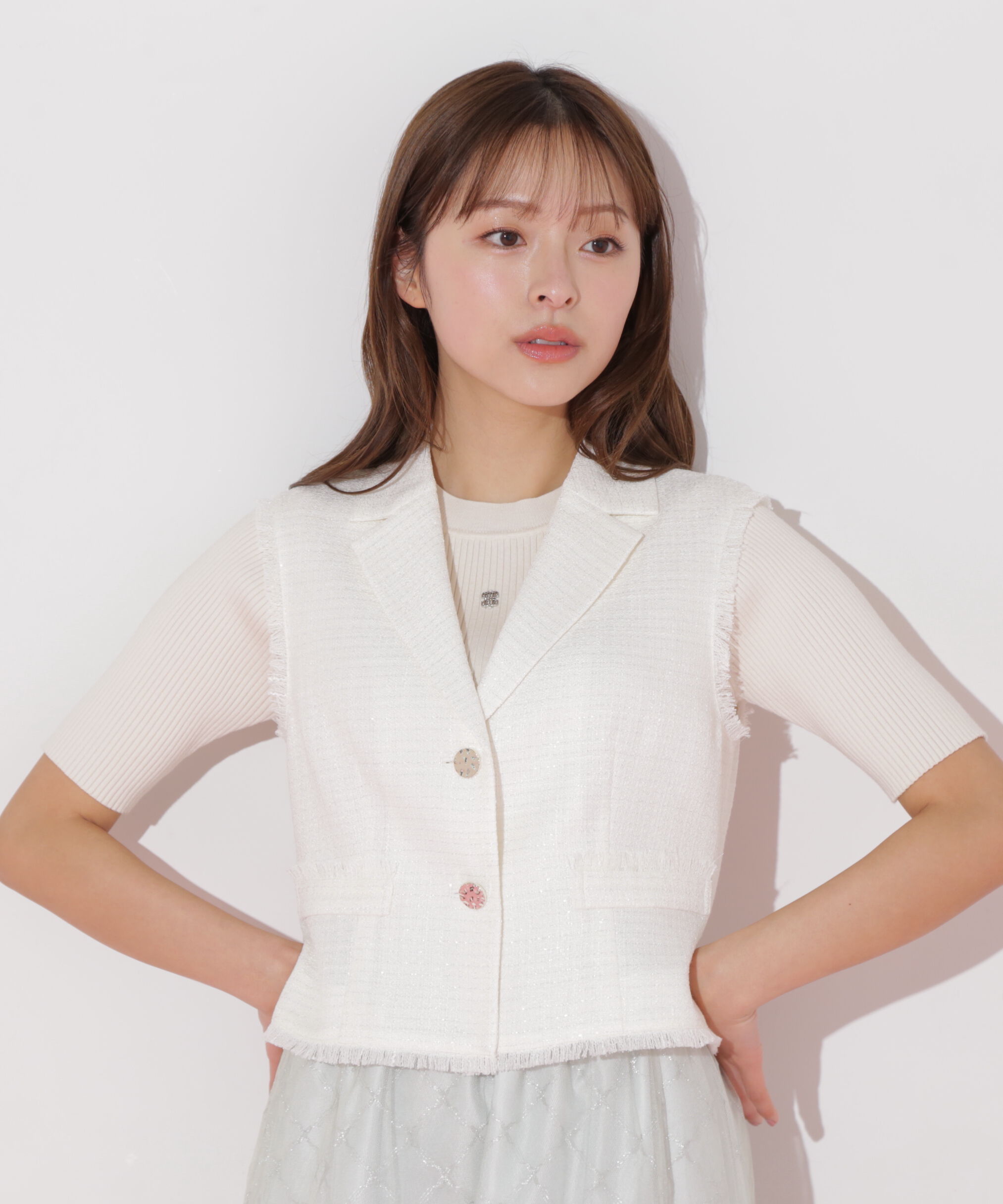  「ショート丈テーラードジレ」|その他|