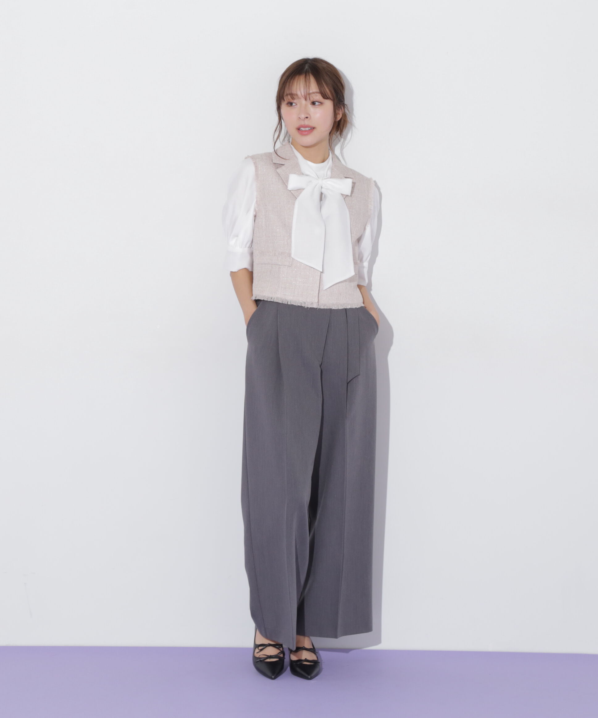  「ショート丈テーラードジレ」|その他|