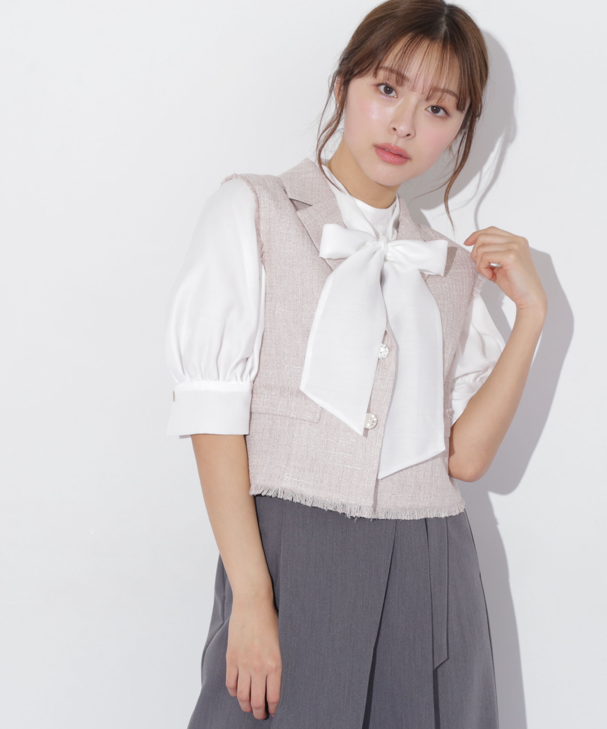  「ショート丈テーラードジレ」|その他|