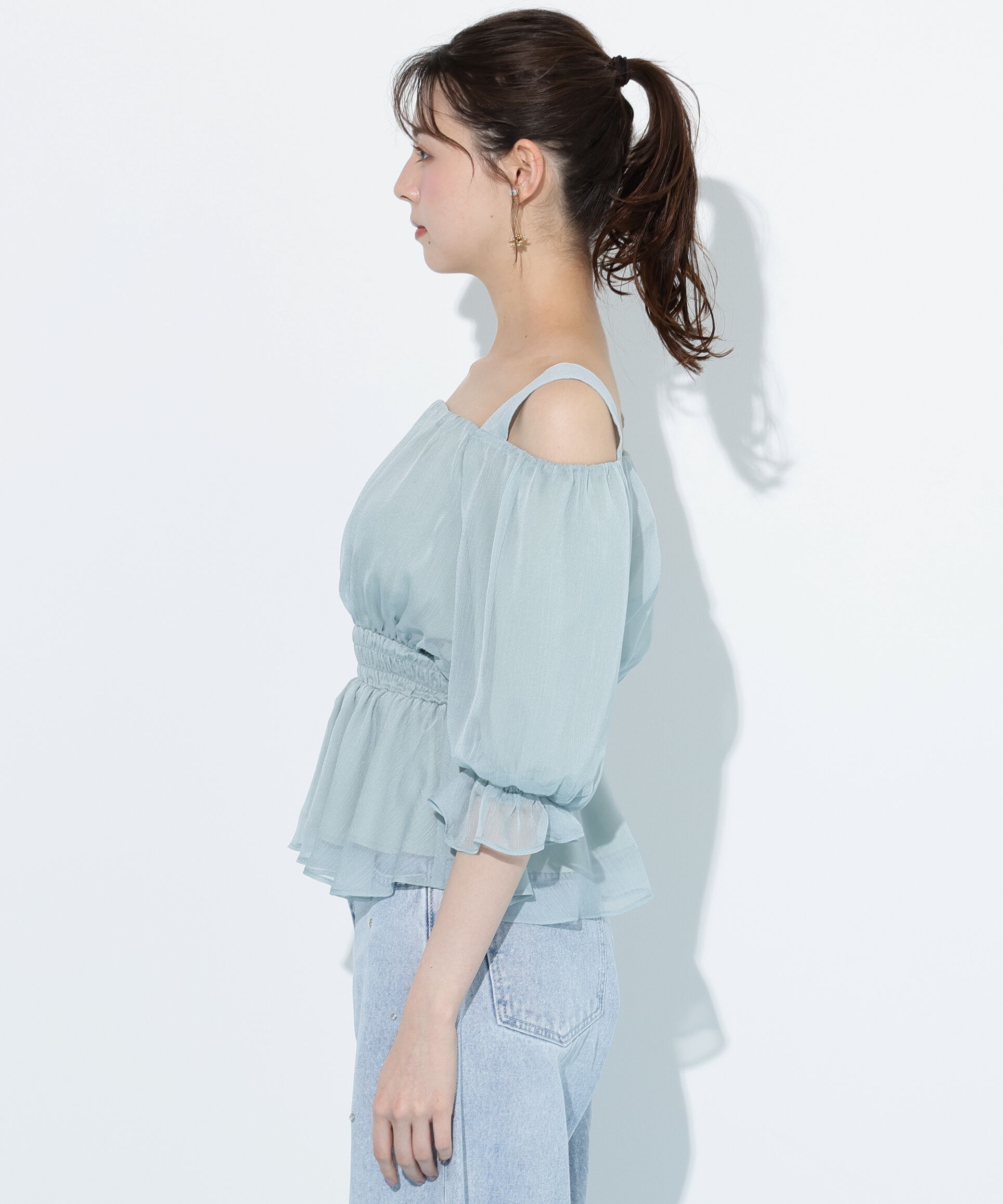  「楊柳オフショルパフブラウス」|シャツ・ブラウス|