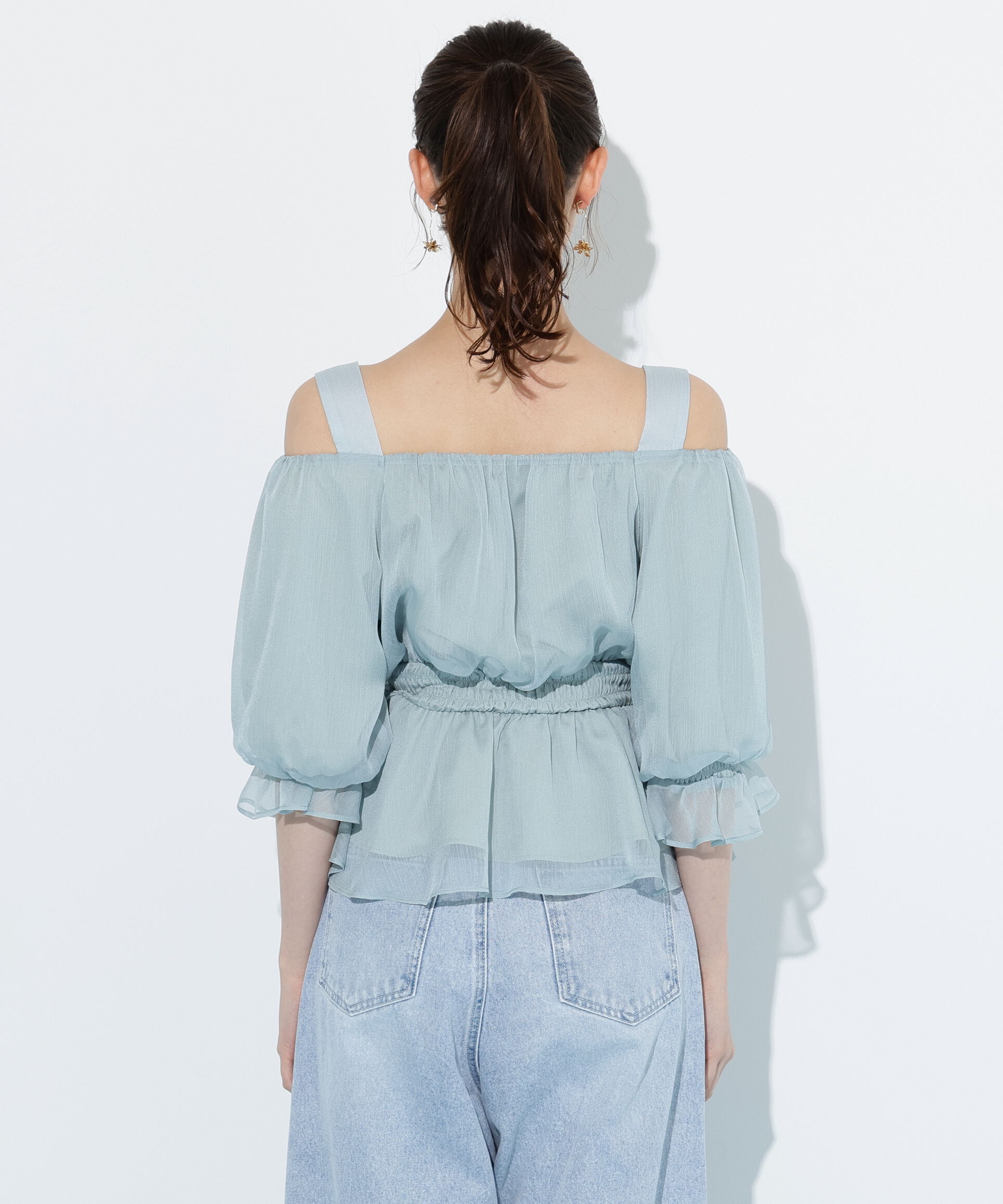  「楊柳オフショルパフブラウス」|シャツ・ブラウス|