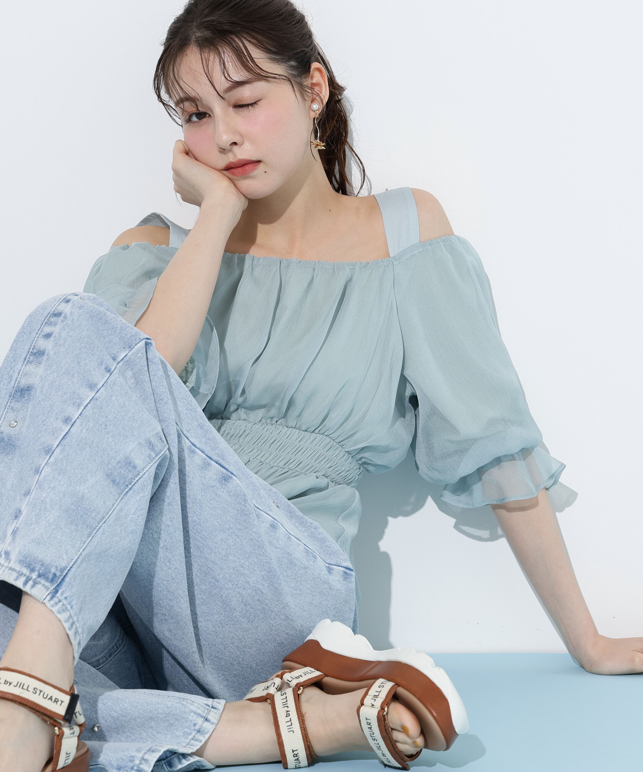  「楊柳オフショルパフブラウス」|シャツ・ブラウス|