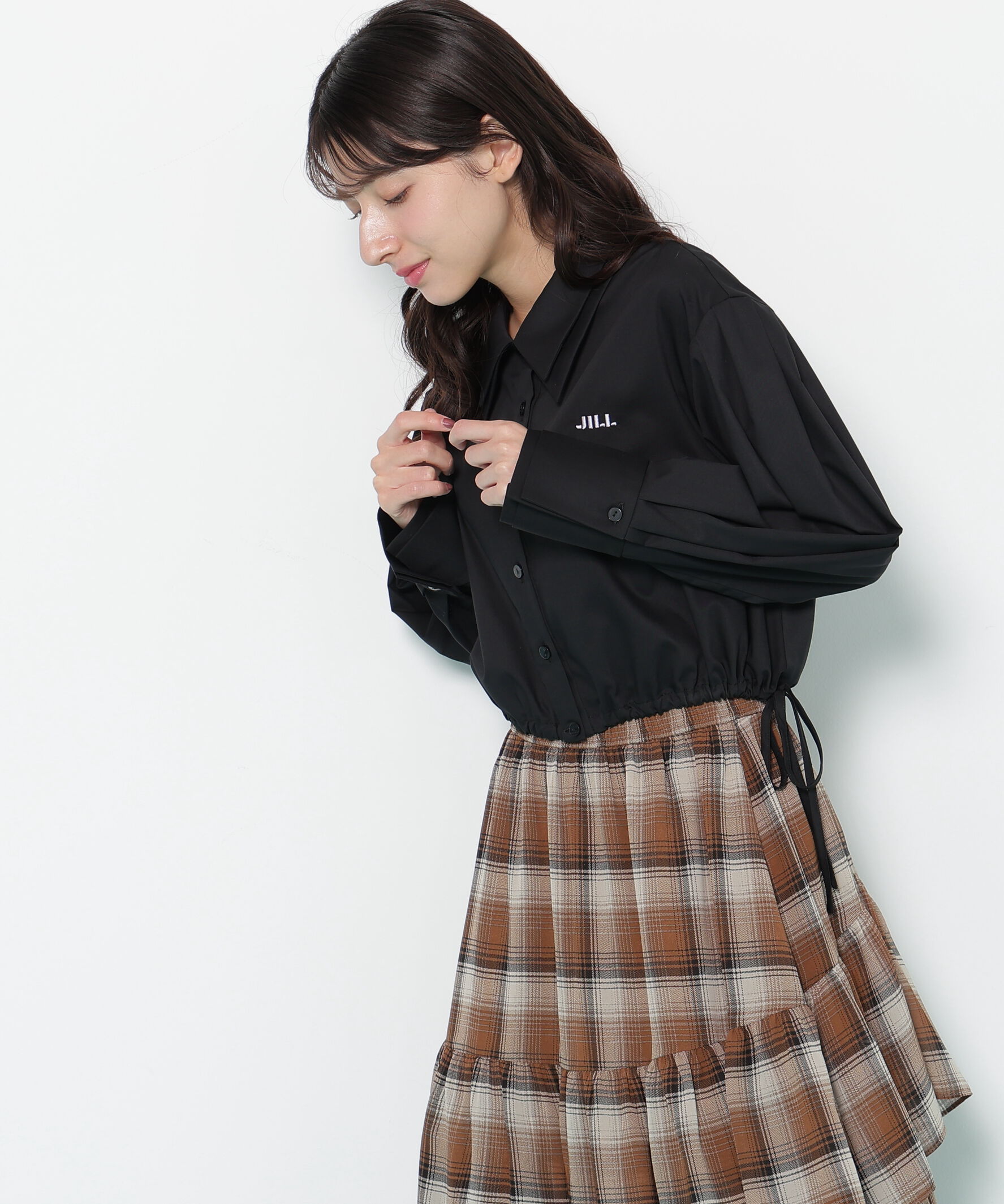  「サイドリボンダブルカラーシャツ」|シャツ・ブラウス|