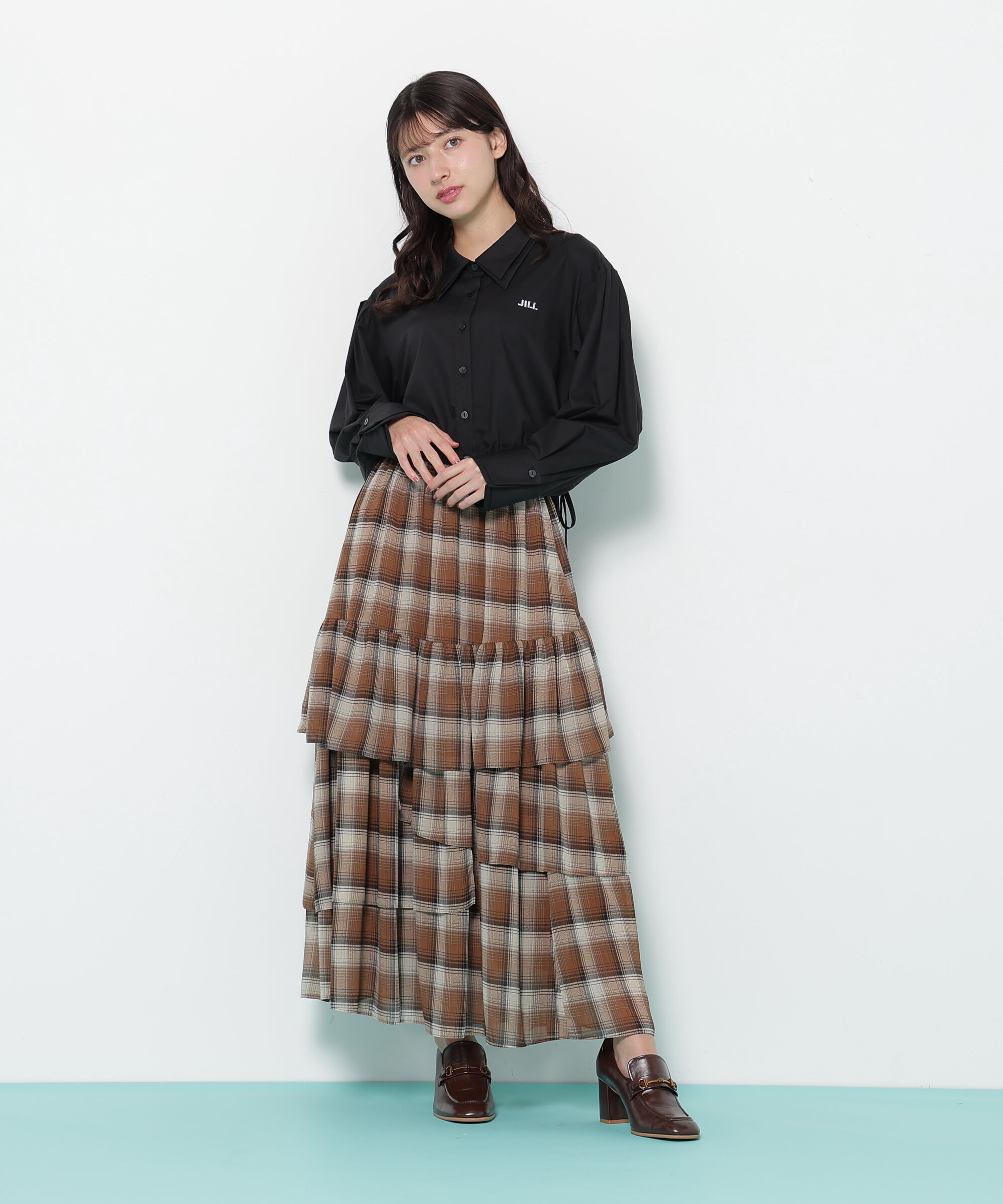  「サイドリボンダブルカラーシャツ」|シャツ・ブラウス|