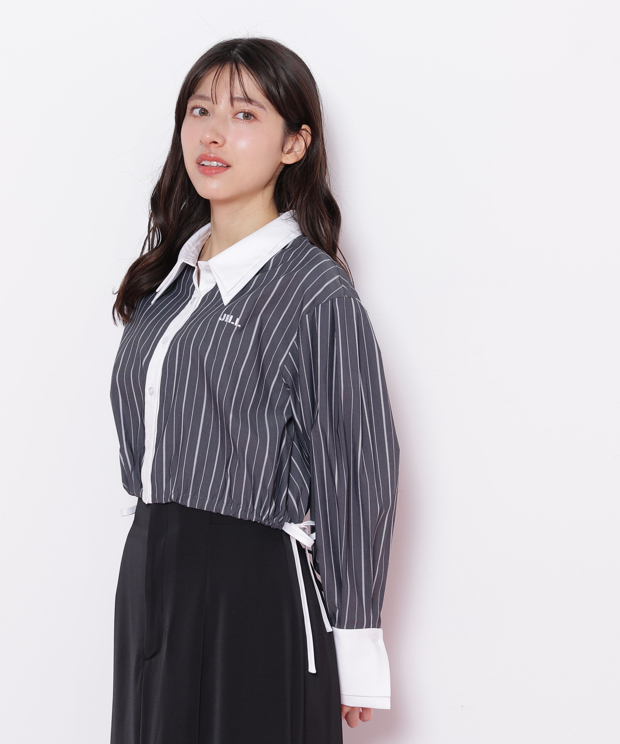  「サイドリボンダブルカラーシャツ」|シャツ・ブラウス|