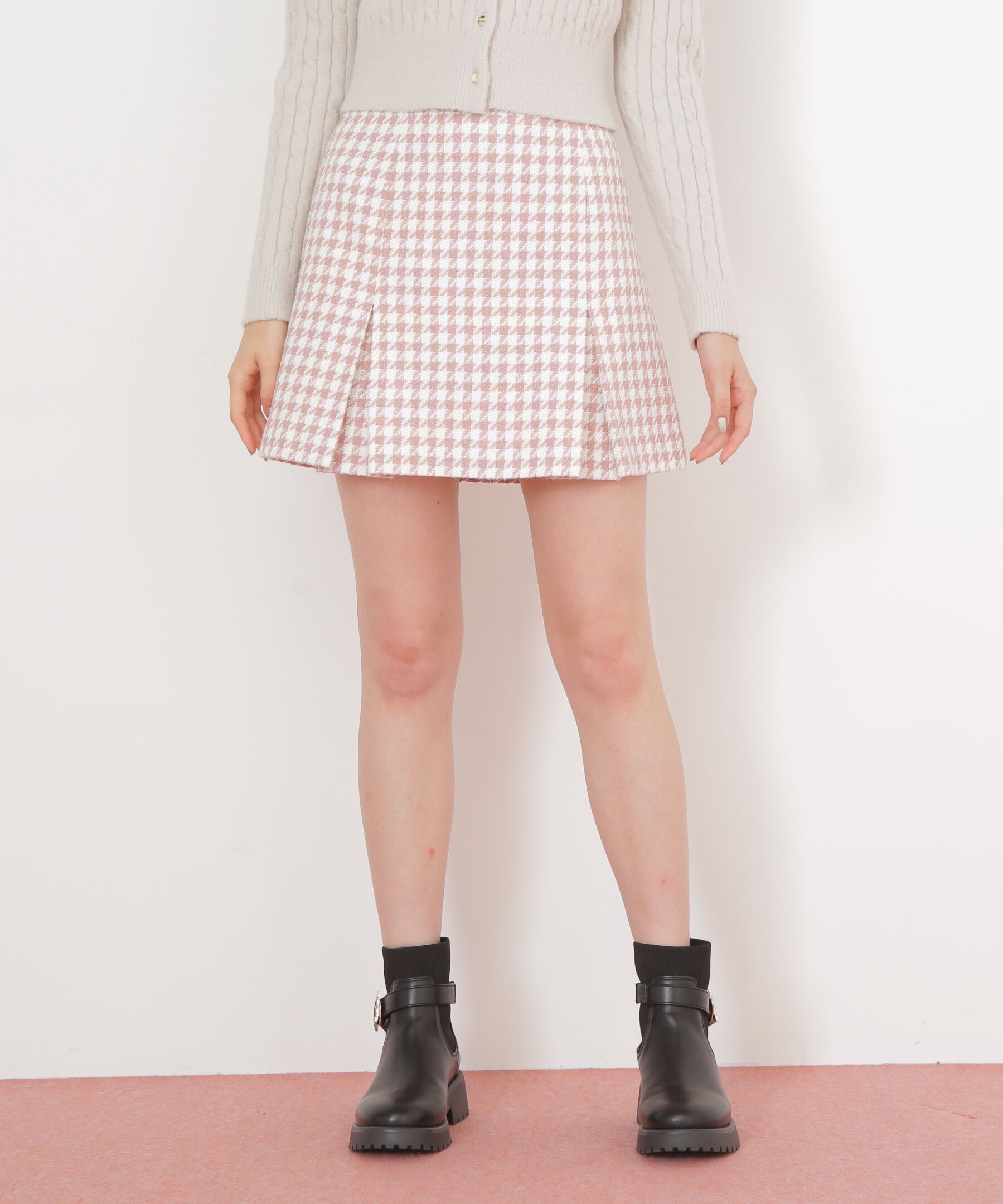  「千鳥ツイードタイトミニスカート」|スカート|