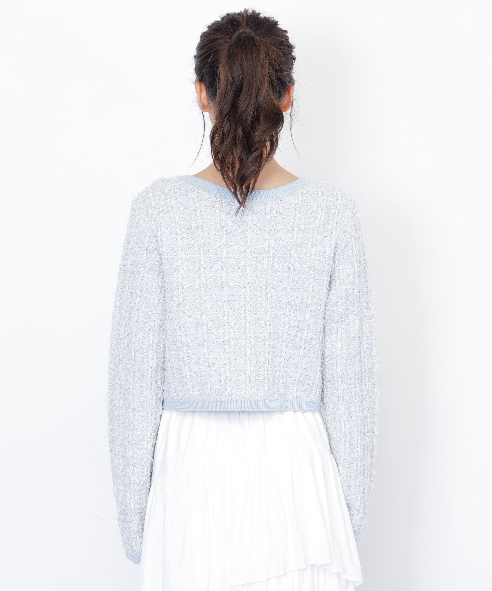  「ラメツイードニットカーディガン」|ニット・セーター|