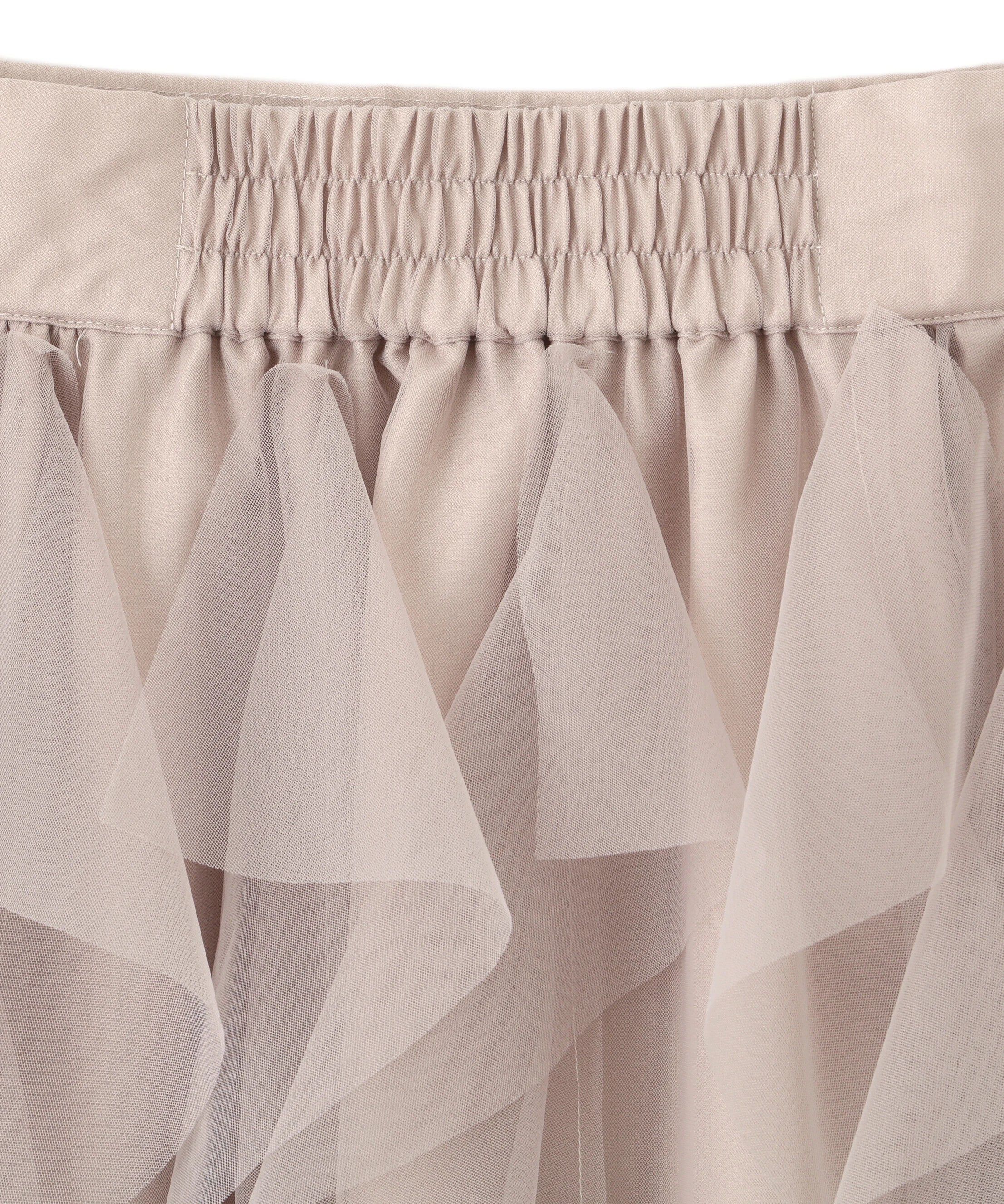  「縦ラッフルチュールスカート」|スカート|