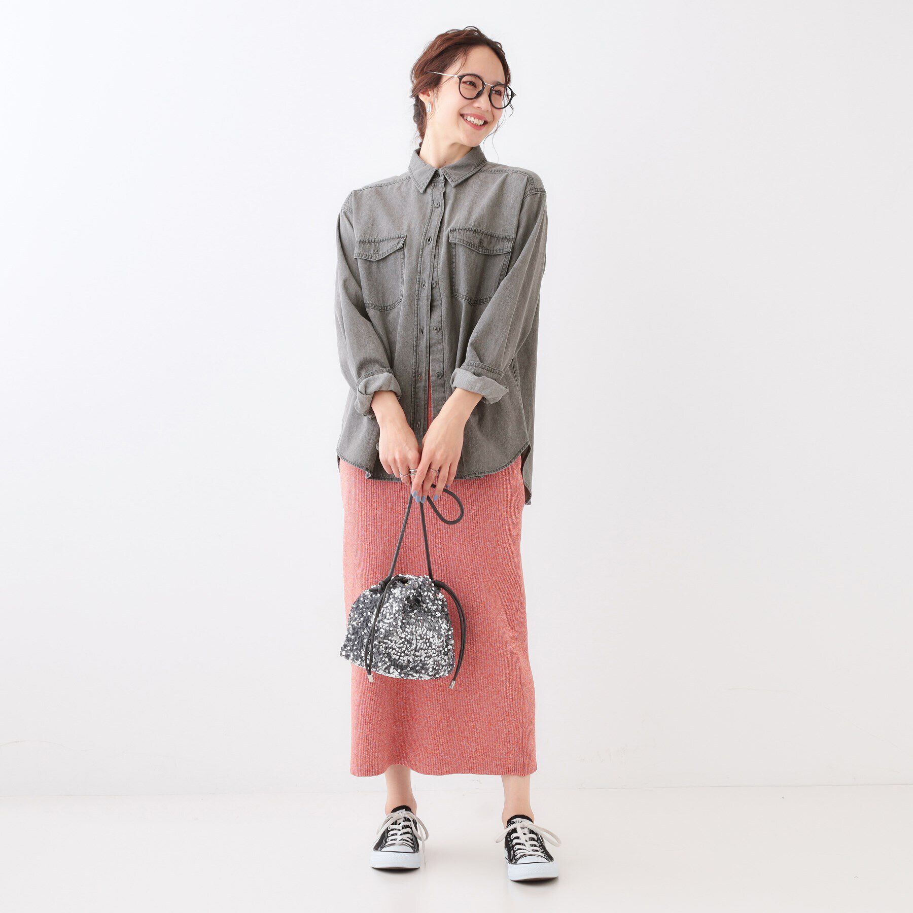 SHOO･LA･RUE「【洗える/S-LL】大人のこなれコーデに やわらかデニムシャツ」|シャツ・ブラウス|