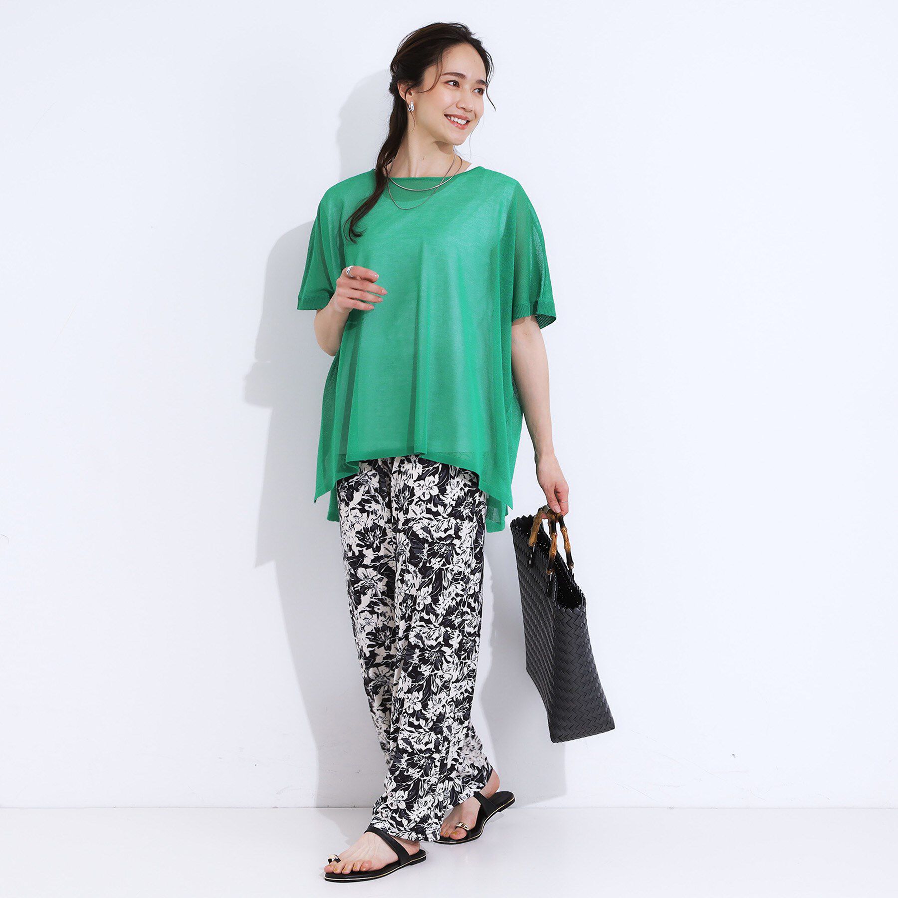 SHOO･LA･RUE「【S-LL/ひんやり/選べる2柄】大人のリラックスコーデに プリント柄パンツ」|その他|