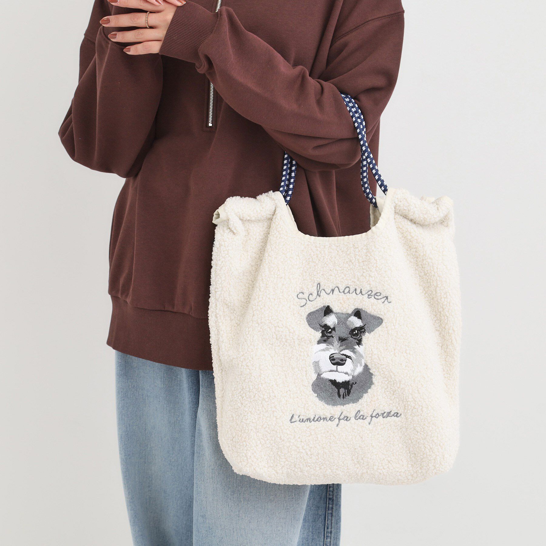 SHOO･LA･RUE「ボア刺繍アニマルコードトートバッグ」|トートバッグ|
