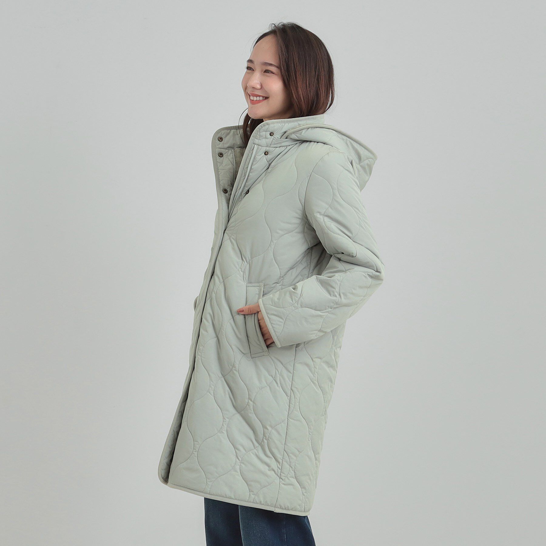 SHOO･LA･RUE「【撥水/フード取り外し可】冬に嬉しいこだわり満載 ひょうたん柄キルトコート」|その他|