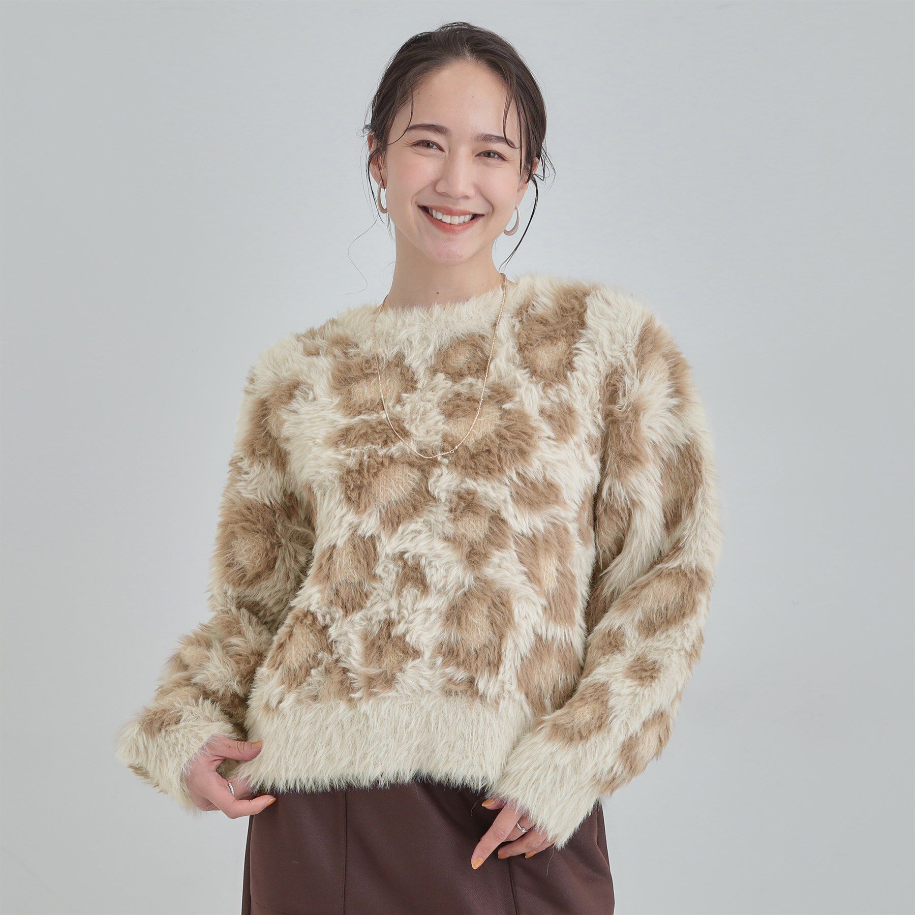 SHOO･LA･RUE「【選べる4柄】ふわふわ ロングフェザーニット」|ニット・セーター|