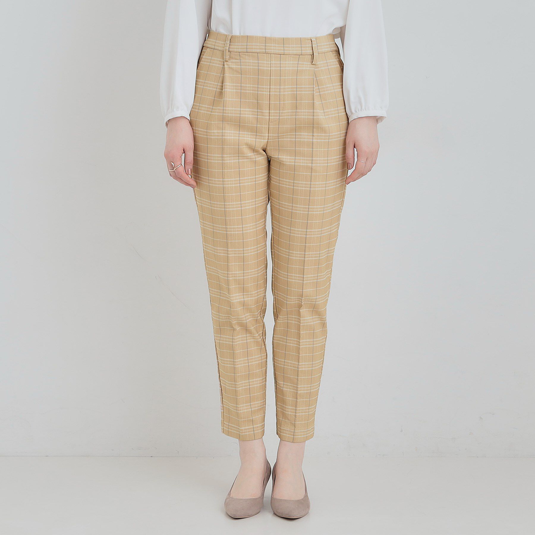 SHOO･LA･RUE「【洗濯機可/S-LL/あったか】すっきり上品に 裏起毛テーパードパンツ」|その他|