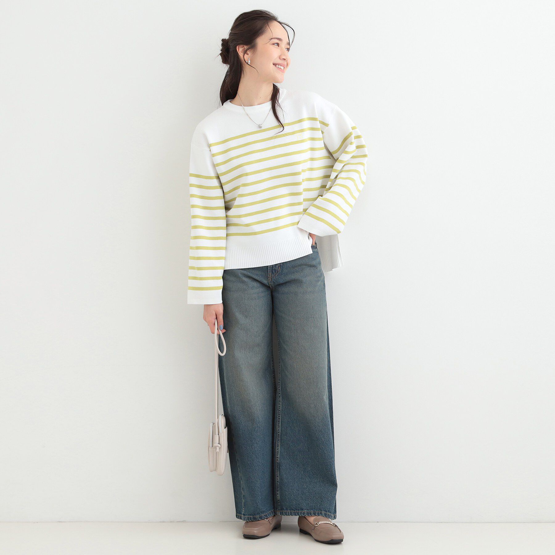 SHOO･LA･RUE「まるでTシャツ 大人カジュアルコーデに最適なボーダーニット」|ニット・セーター|
