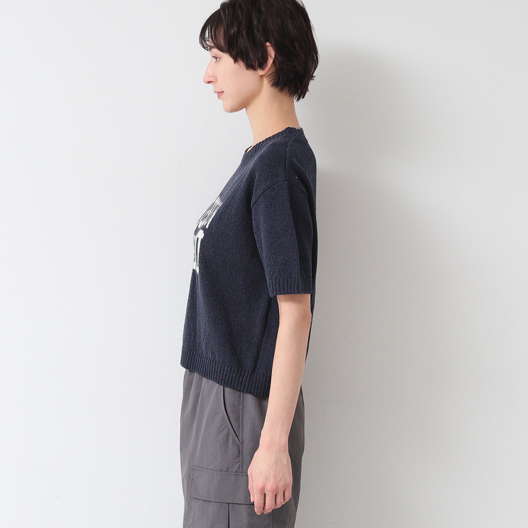 Dessin「【洗える】ロゴジャカード半袖ニット（S～L）」|ニット・セーター|