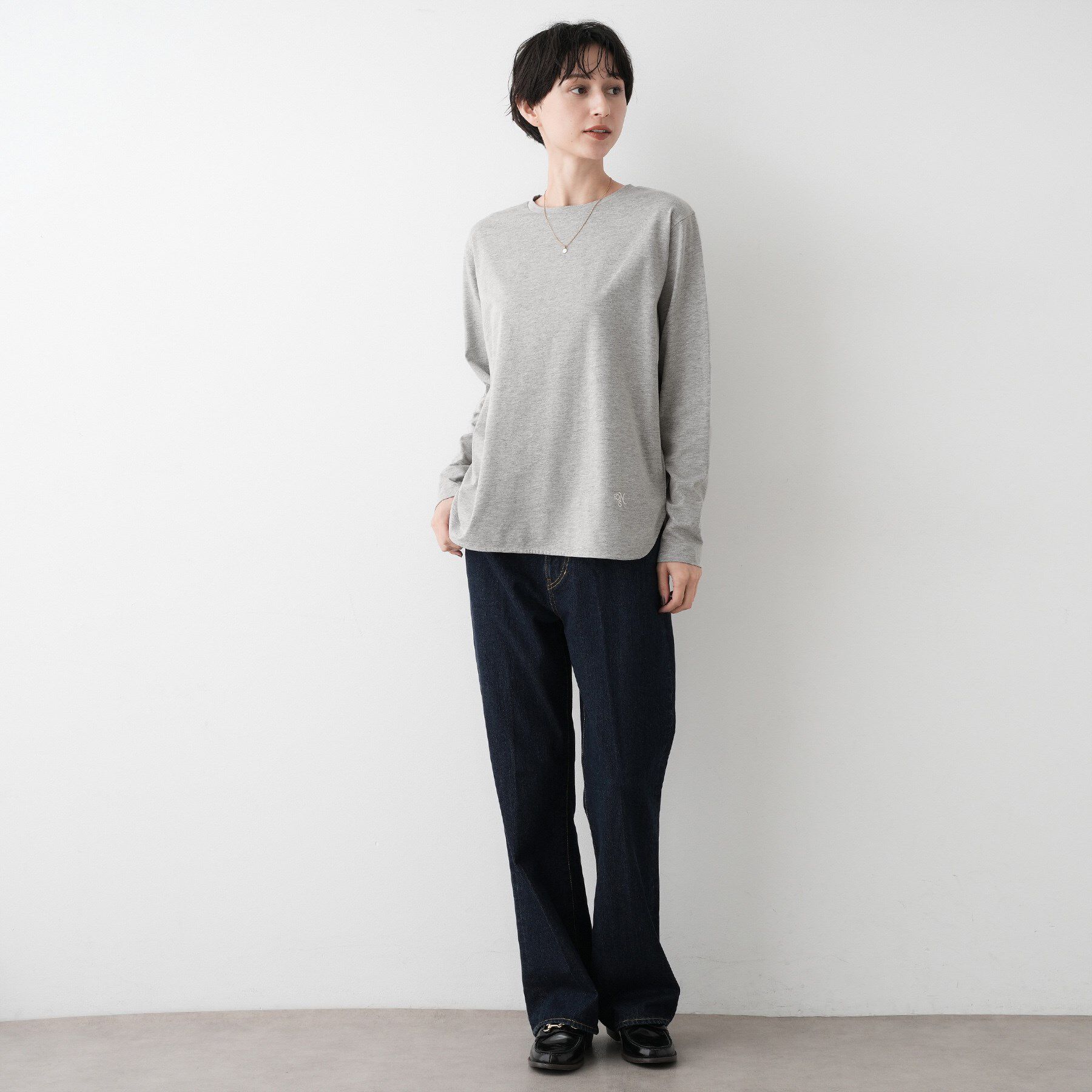 Dessin「【選べる首元デザイン/洗える】クルーネックロングTシャツ」|Tシャツ・カットソー|