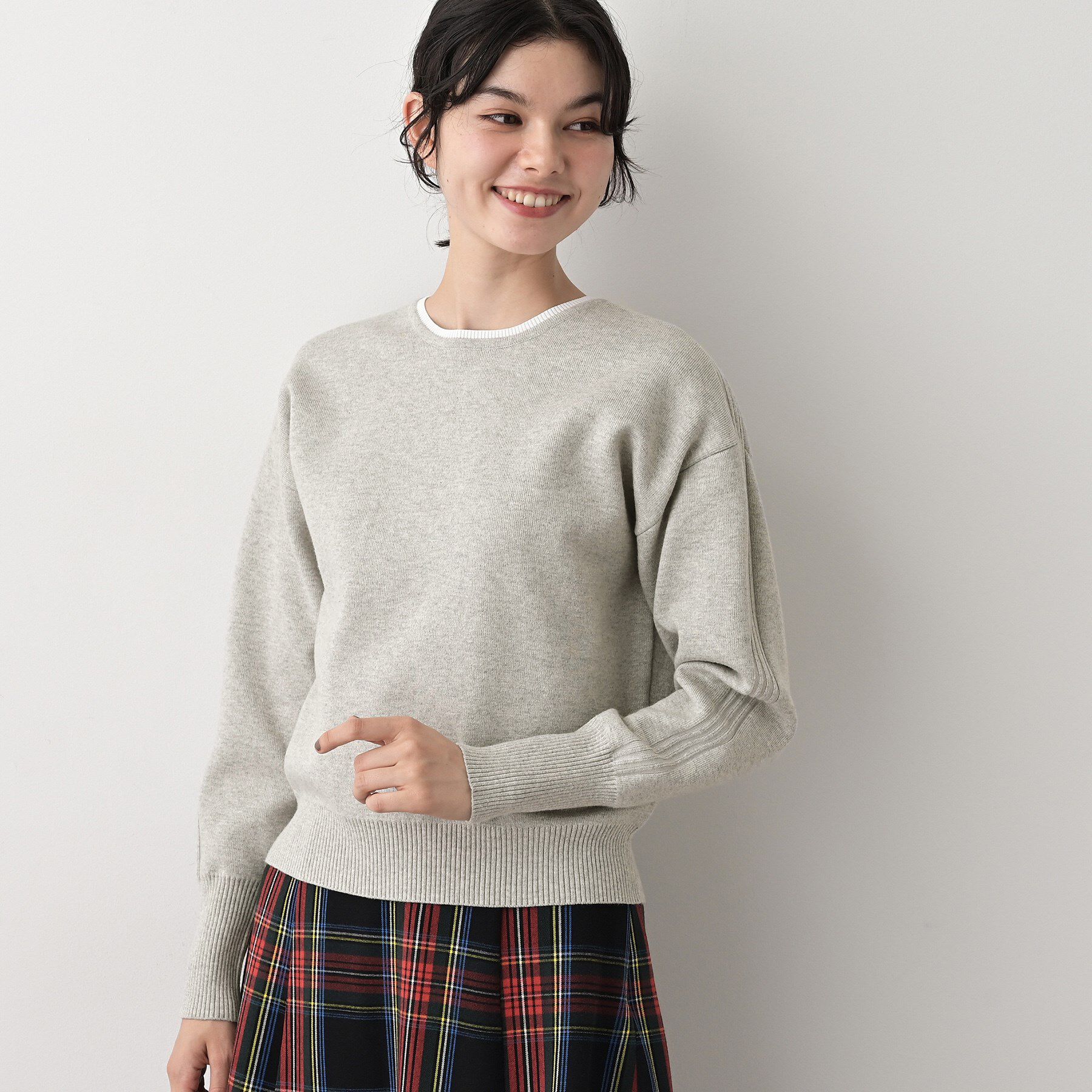 Dessin「【洗える】カシミヤブレンドスウェットライクニット」|ニット・セーター|