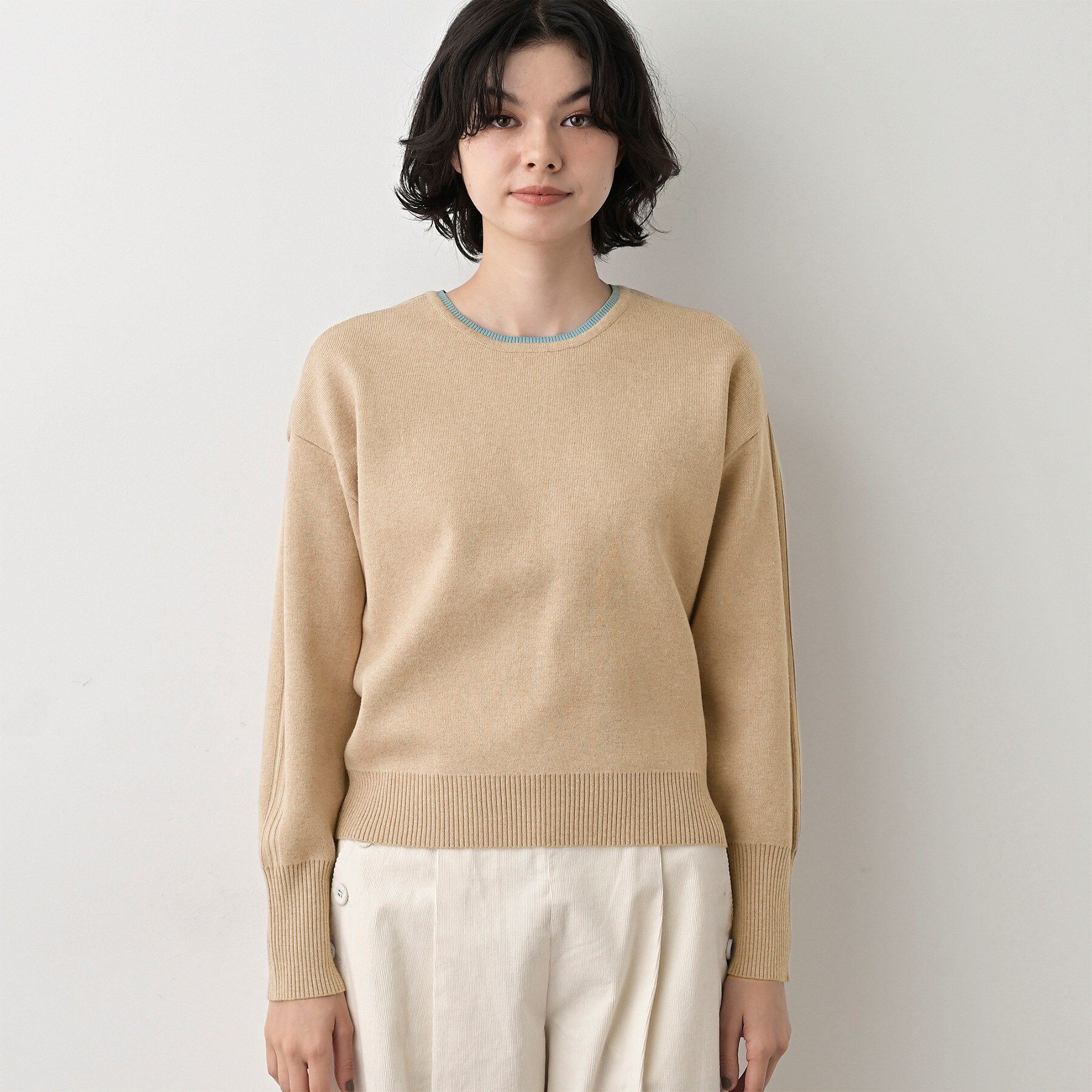 Dessin「【洗える】カシミヤブレンドスウェットライクニット」|ニット・セーター|