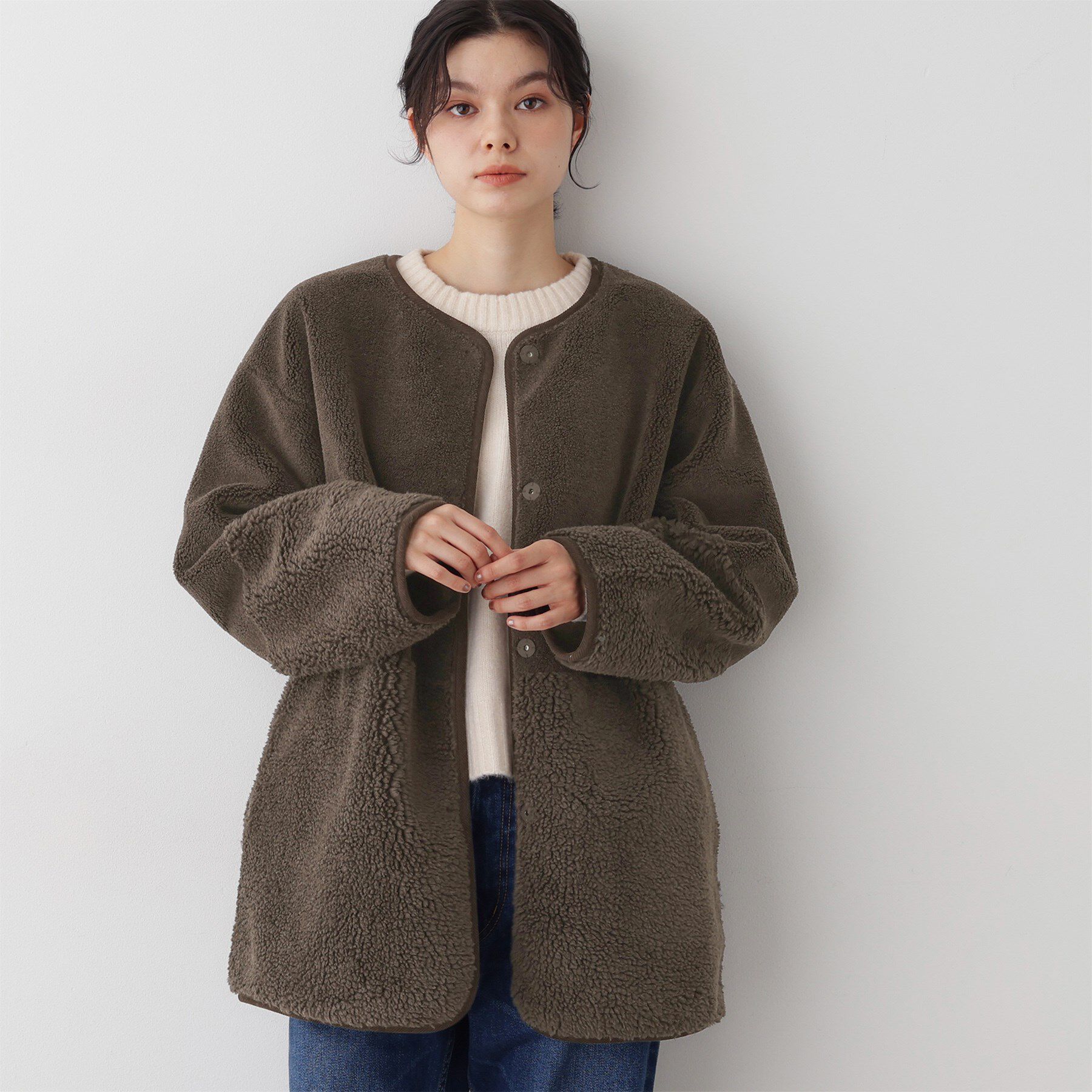 Dessin「【2WAY】フェイクムートンコート」|ノーカラーコート|