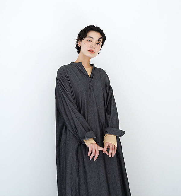 休日と詩「風まちロングシャツ」|シャツ・ブラウス|デニム