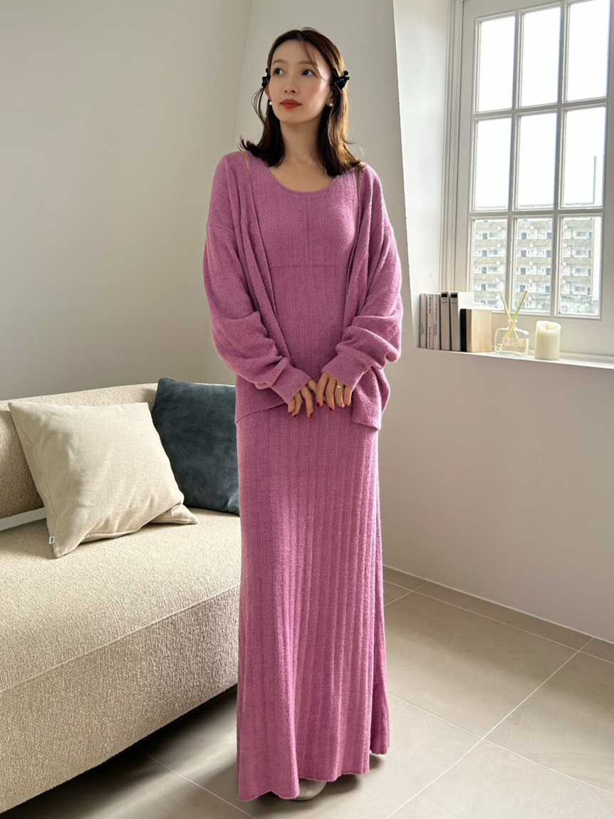 SNIDEL HOME「【WarmMisty】【吸湿発熱】 ハートボタンカーディガン」|ルームウェア|