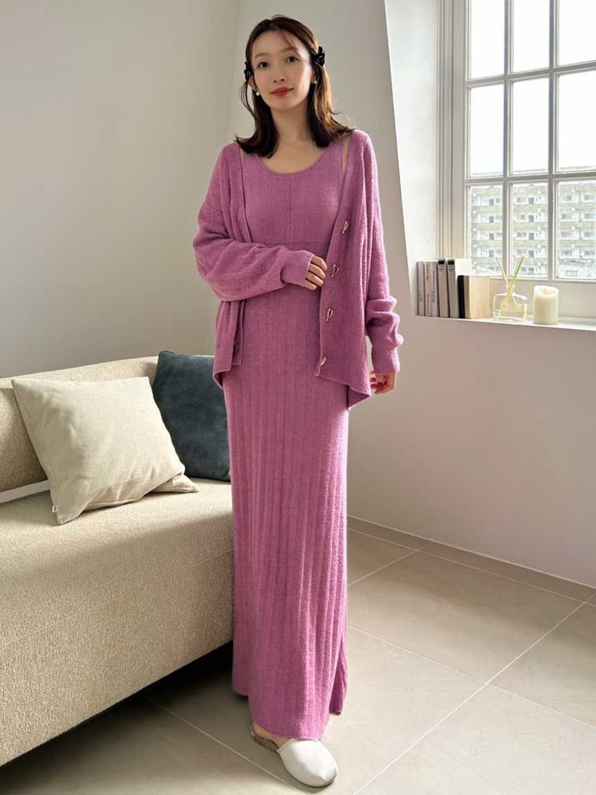 SNIDEL HOME「【WarmMisty】【吸湿発熱】 ハートボタンカーディガン」|ルームウェア|