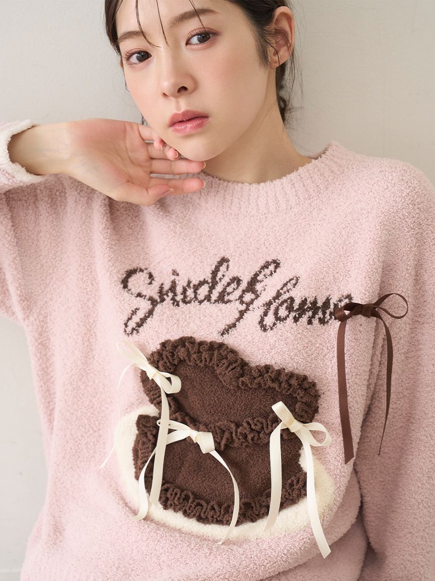 SNIDEL HOME「【WEB限定】【セット商品】リボンケーキジャガードニットプルオーバー＆ニットショートパンツ」|ルームウェア|