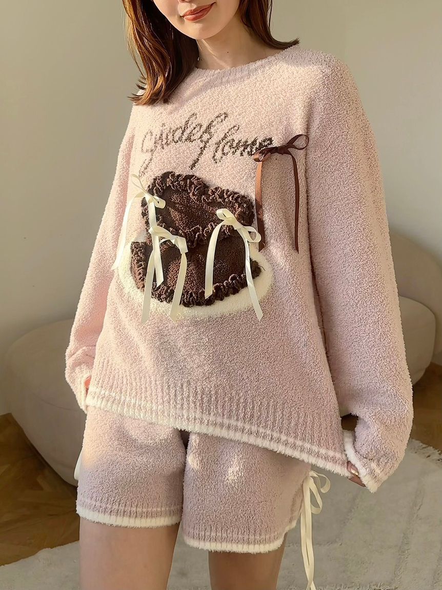 SNIDEL HOME「【WEB限定】【セット商品】リボンケーキジャガードニットプルオーバー＆ニットショートパンツ」|ルームウェア|