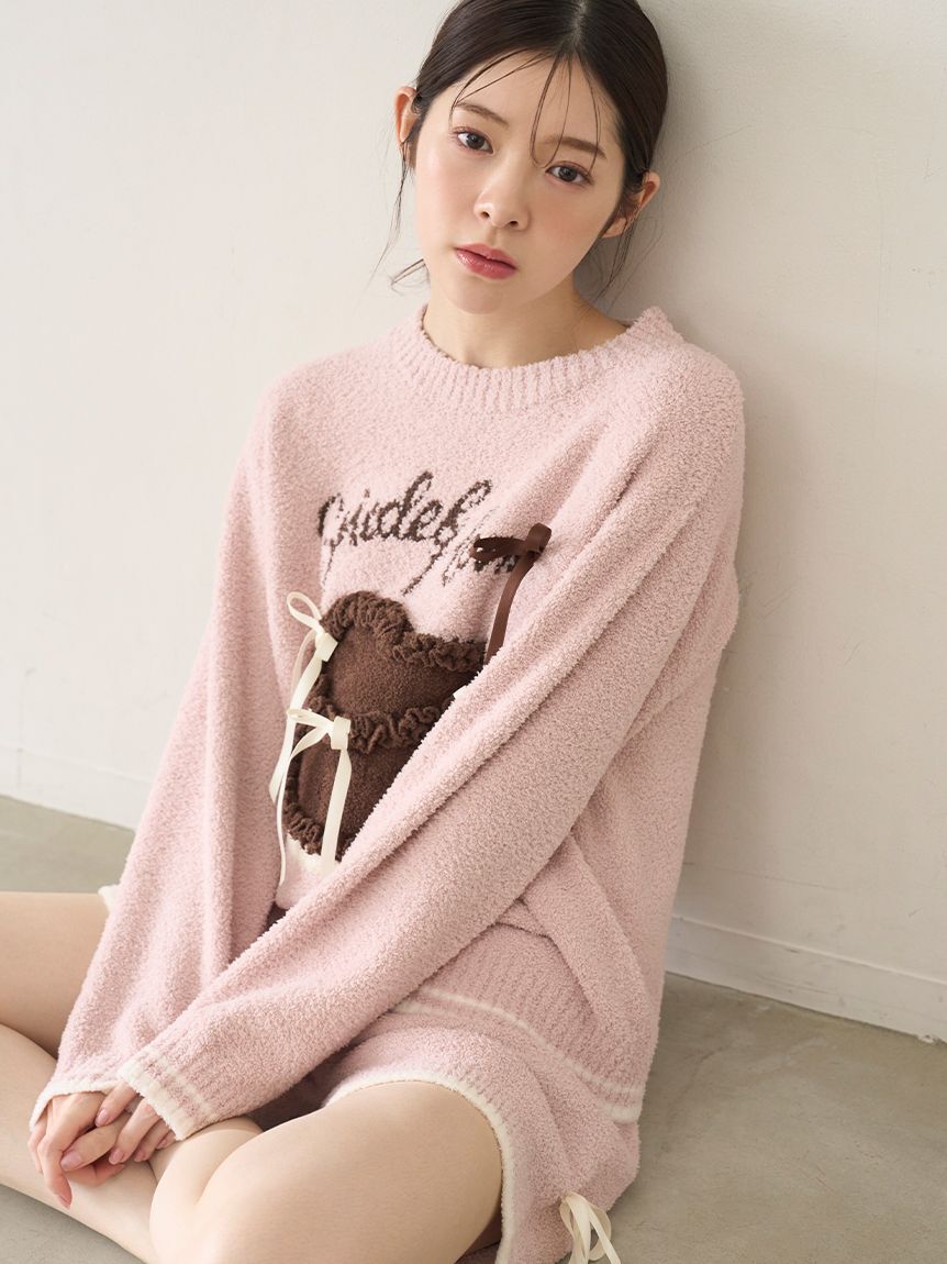 SNIDEL HOME「【WEB限定】【セット商品】リボンケーキジャガードニットプルオーバー＆ニットショートパンツ」|ルームウェア|