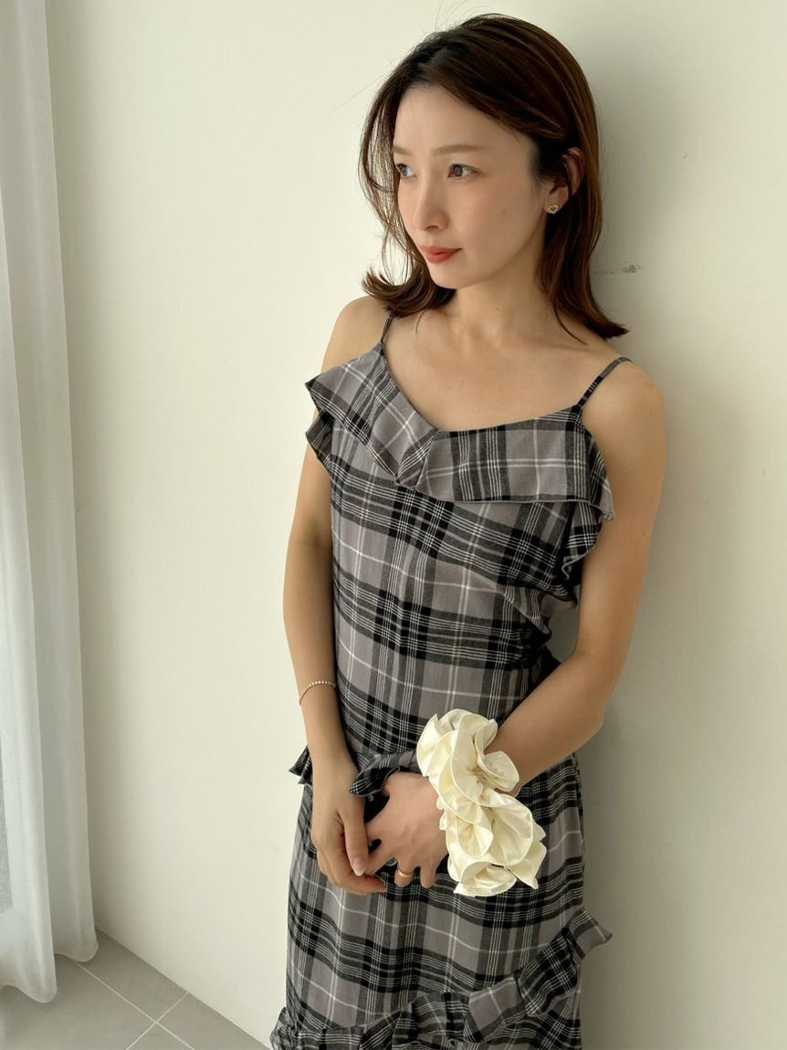 SNIDEL HOME「チェックフリルワンピース」|ルームウェア|