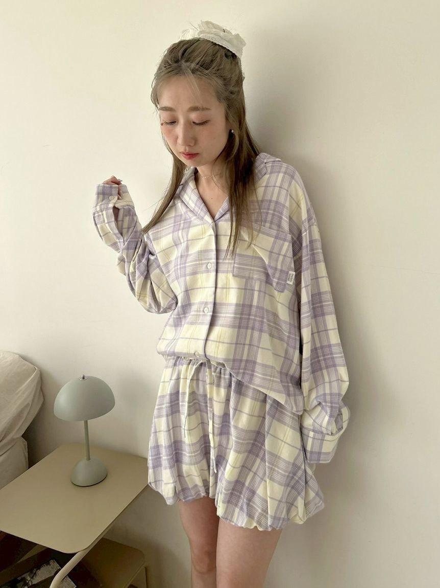 SNIDEL HOME「チェックバルーンパンツ」|ルームウェア|