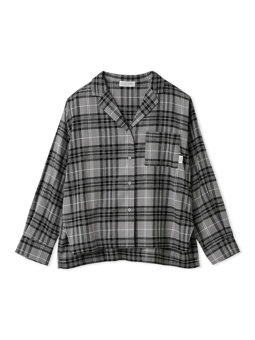SNIDEL HOME「チェック開襟シャツ」|ルームウェア|