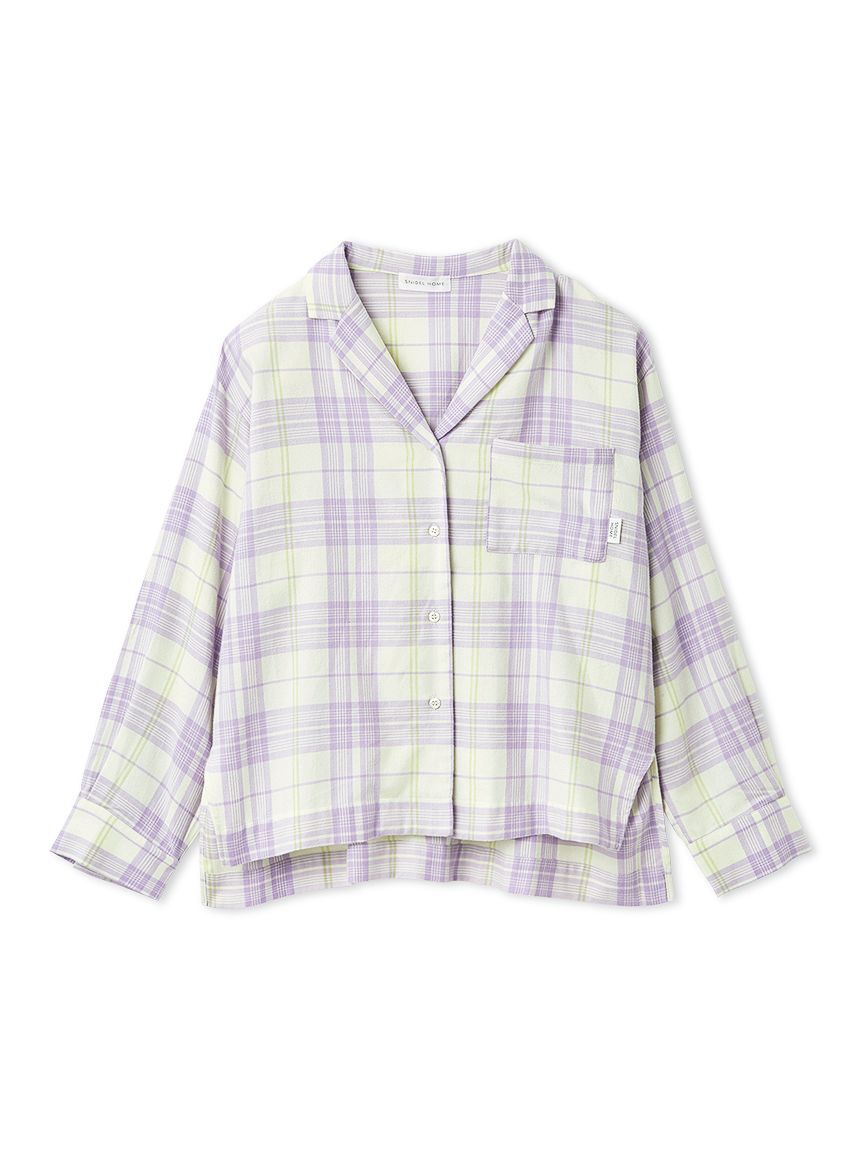 SNIDEL HOME「チェック開襟シャツ」|ルームウェア|