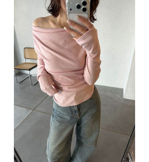 LAGUNAMOON「オフショルドレープ2WAYトップス」|Tシャツ・カットソー|