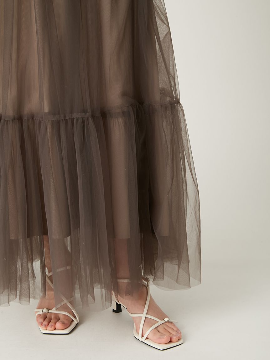 FRAY I.D「【FRAY I.D｜Dickies】チュールコンビジャンパードレス」|ドレス|