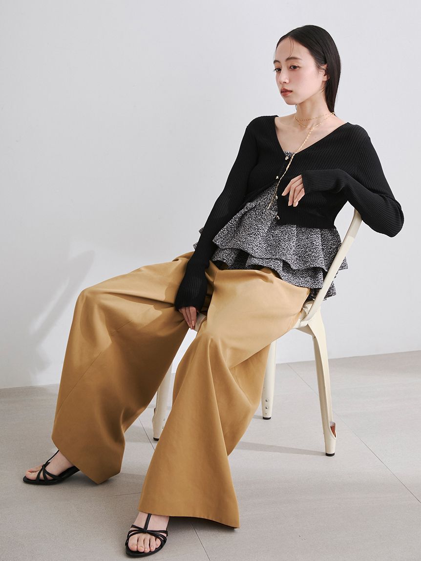 FRAY I.D「ランダムペプラムニットベアトップス」|ニット・セーター|