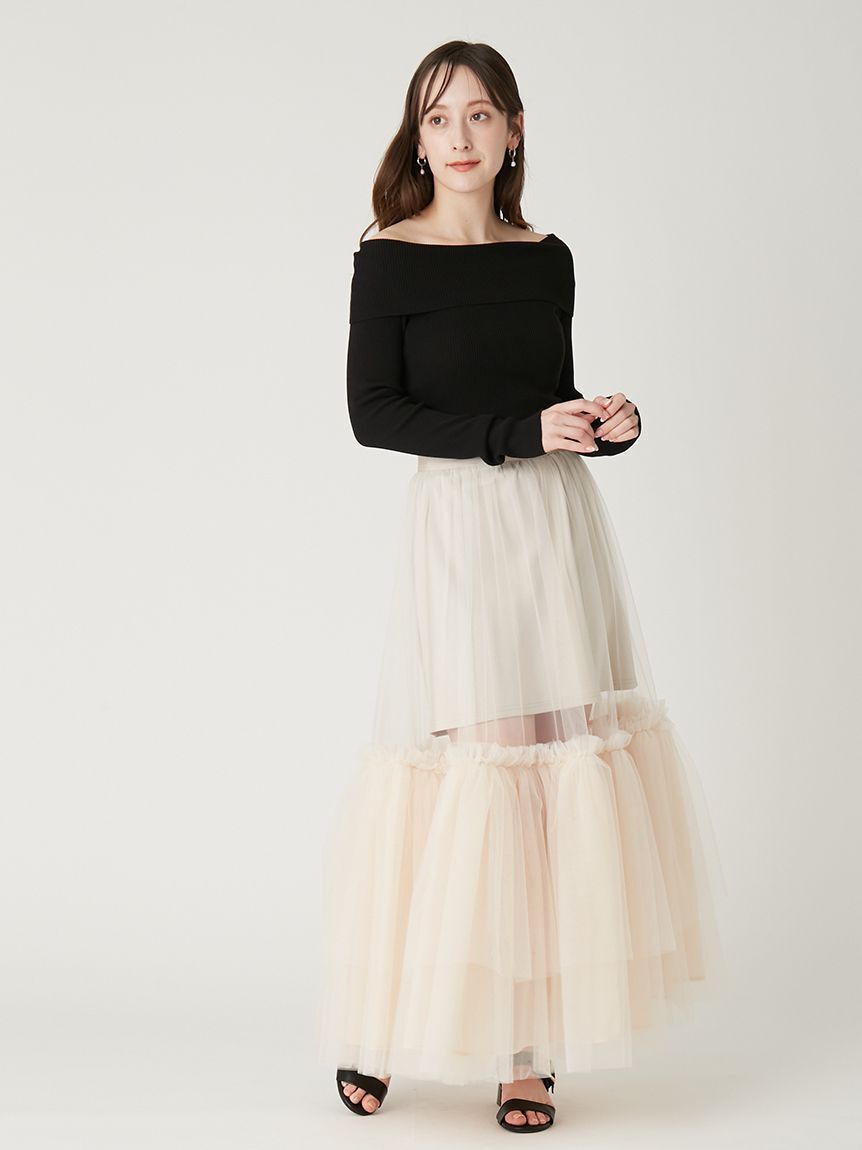 FRAY I.D「ボリュームギャザーチュールスカート」|スカート|