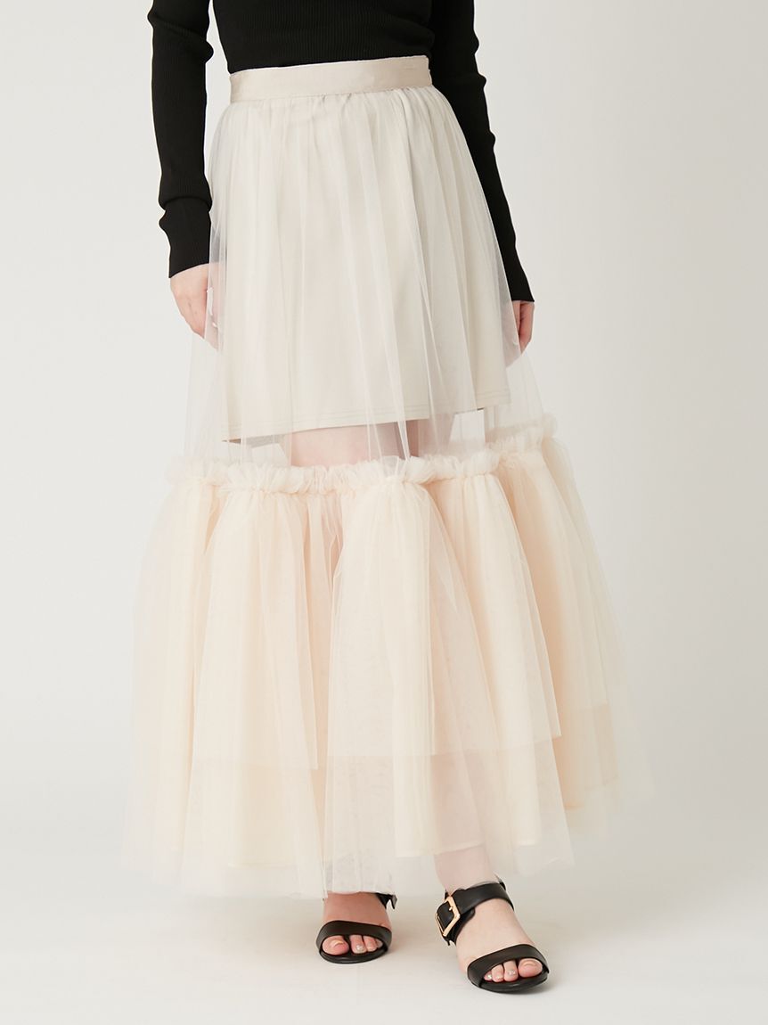 FRAY I.D「ボリュームギャザーチュールスカート」|スカート|
