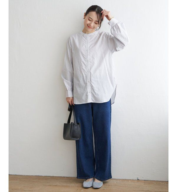 ikka「前後2WAYバンドカラーシャツ」|シャツ・ブラウス|