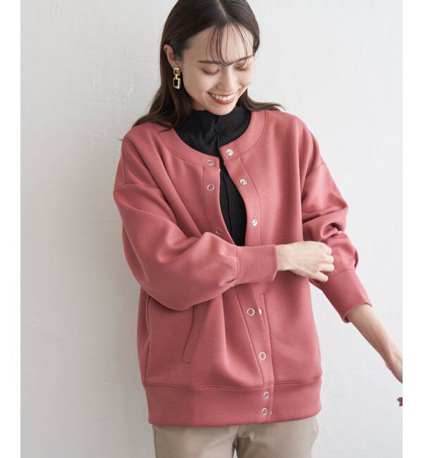 ikka「GOKU楽ダンボールカーディガン」|カーディガン|レッド