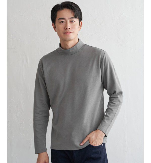 IKKA LOUNGE「ポンチモックネックロンT」|Tシャツ・カットソー|