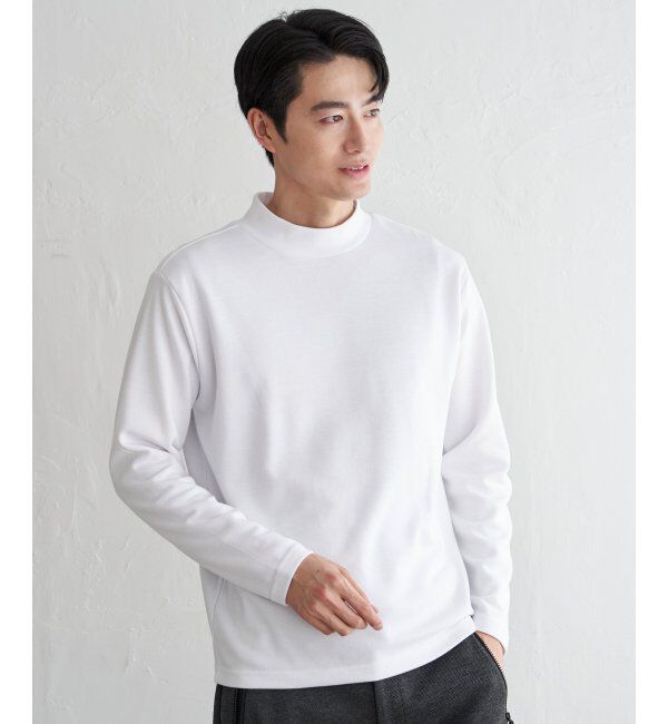 IKKA LOUNGE「ポンチモックネックロンT」|Tシャツ・カットソー|