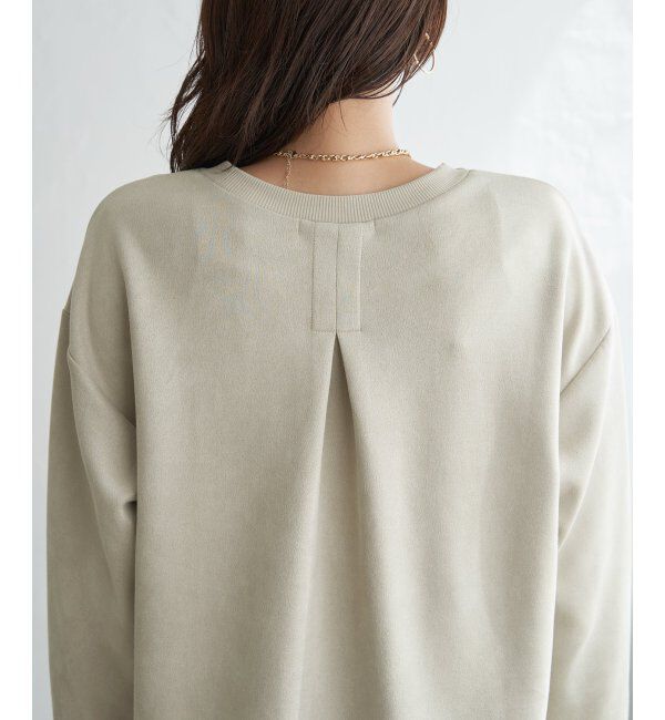 ikka「GOKU楽カットソー フェイクスエード裾スリットプルオーバー」|パーカー|