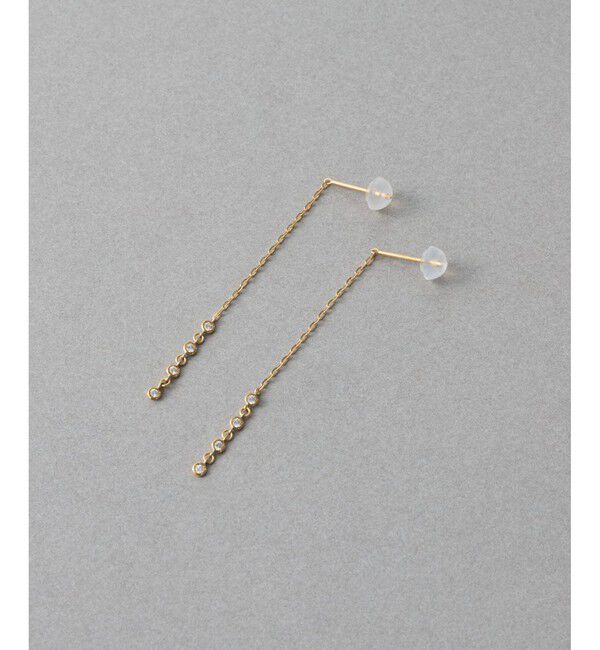 ete「[デュー] K18YG ダイヤモンド ピアス」|ピアス|