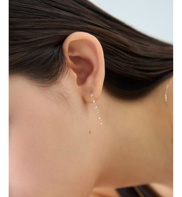 ete「[デュー] K18YG ダイヤモンド ピアス」|ピアス|